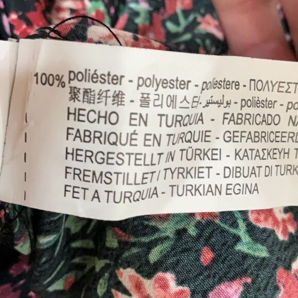 Zara Multicolor Boho Floral Allover Print Balloon Long Sleeve Maxi Dress Size Sm - Picture 12 of 13